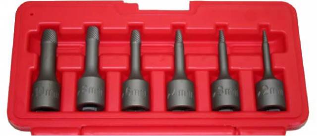 T & E Tools 8913 6 Pc.  Impact Wedge Proof Extractor Set- 3/8" Drive