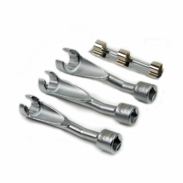 3 Piece Offset Metric Line Socket Wrench 14, 17, 19mm 12 Point