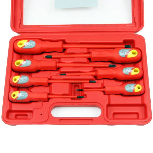 T & E Tools 78017 7 Piece VDE Electrical Insulated Screwdrivers