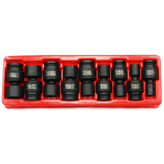 T & E Tools 97489 1/2-inch Drive SAE 9 Piece. Impact Universal Socket Set-6 Point