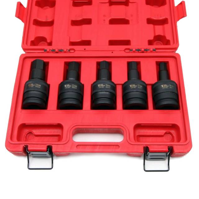 T &E Tools 97599 3/4 Inch Dr 5 Piece In-Hex MM Universal Impact Socket Set