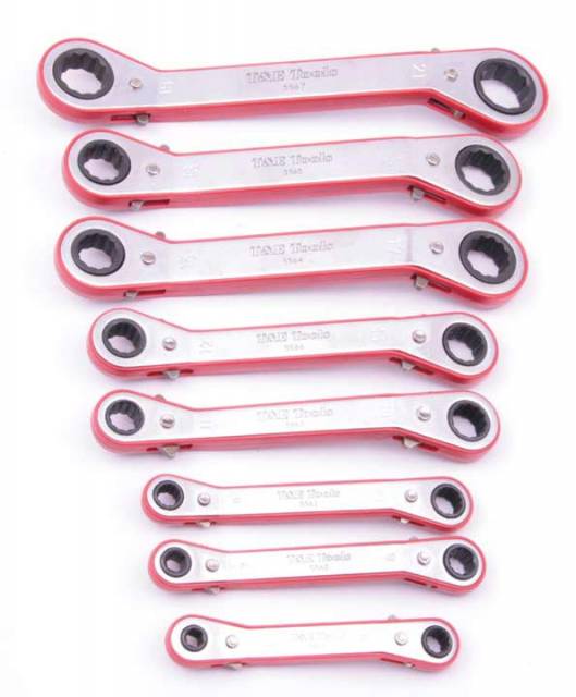 T & E Tools 5589 8 Piece  Metric Offset Ratchet Ring Wrench Set-MM
