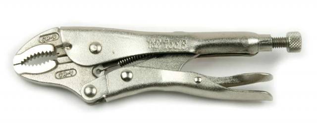 T & E Tools 907 Curved Jaw Locking Grip Pliers 7"- With built in wire cutter